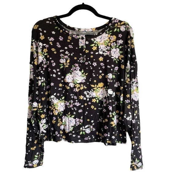 PLUSH X Revolve Ultrasoft Black Multi Floral Pajamas - Picture 4 of 14